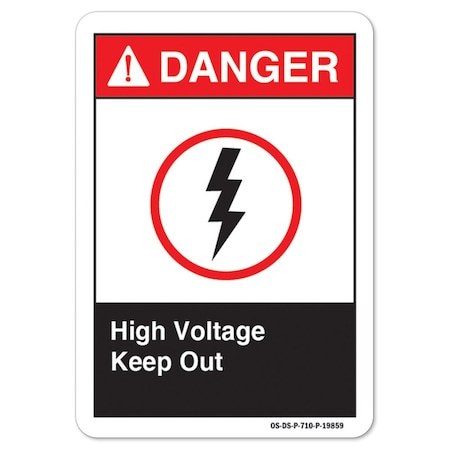 ANSI Danger, 10 Height, 14 Width, Decal